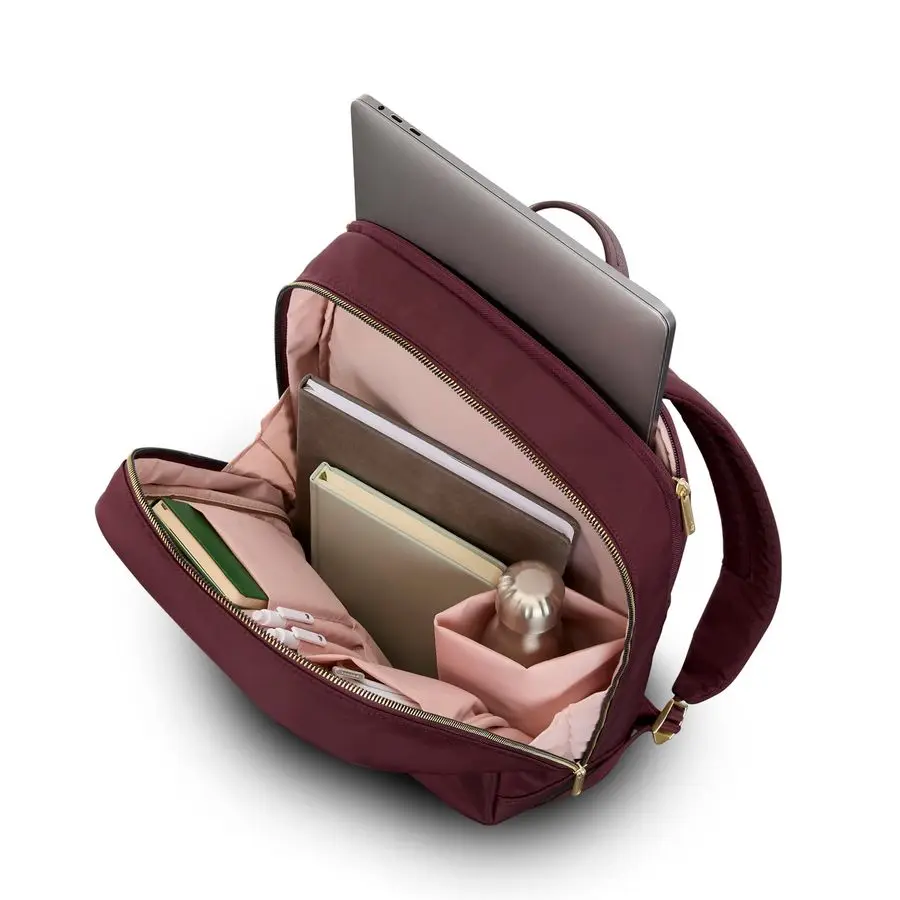 Mobile Solutions 2 Essential Backpack Work amp Commuter Backpack com compartimento acolchoado para laptop, bolso frontal com zíper e trela para chave