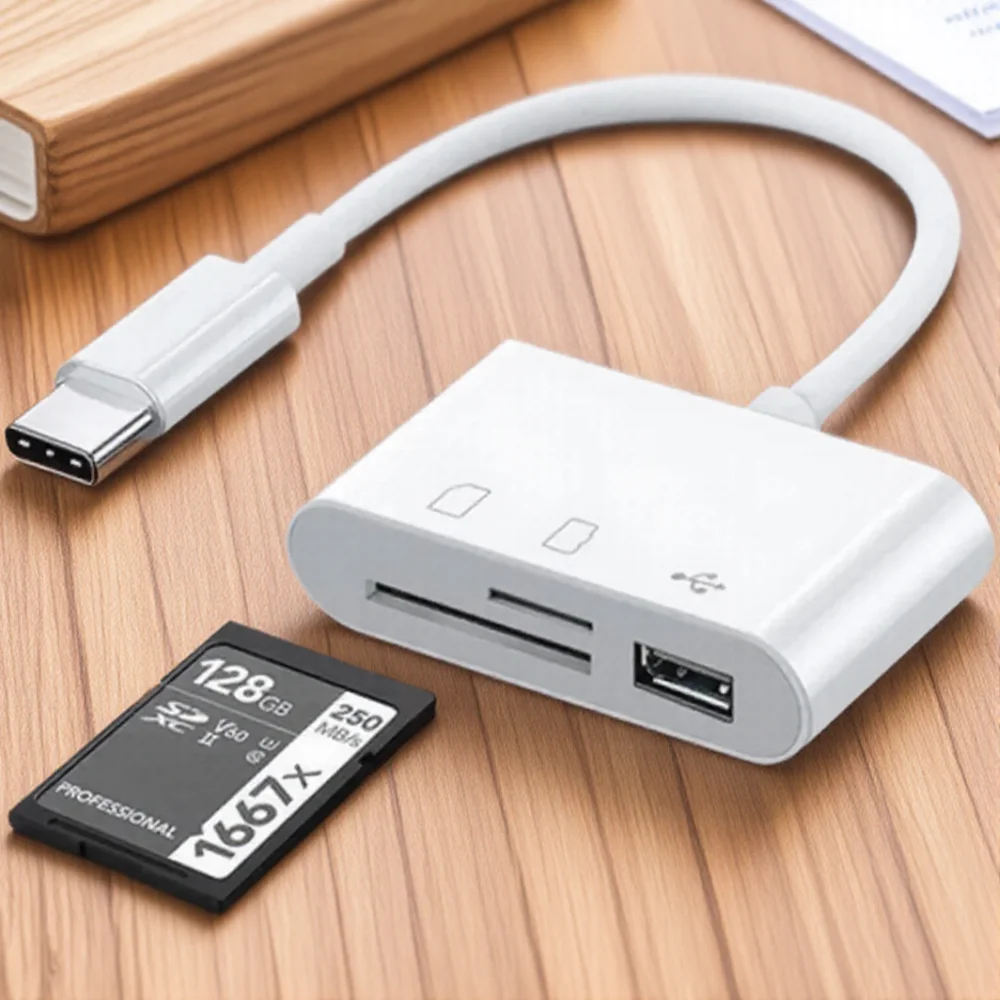 3 in1 SD TF Card Reader อะแดปเตอร์ OTG USB 2.0 3.0 สําหรับ MacBook Pro แล็ปท็อป PC กล้องโทรศัพท์มือถือ Memory Card Reader อะแดปเตอร์ USB C