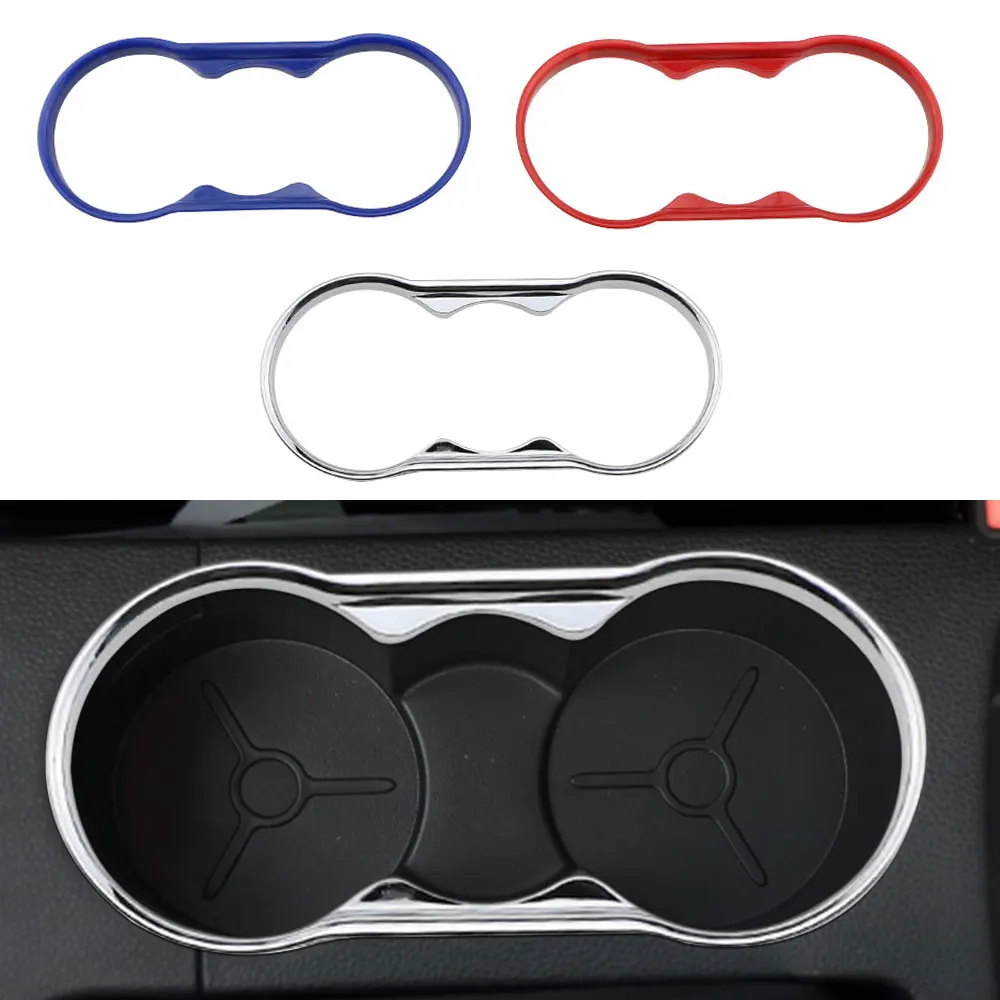 ABS cromado soporte para vasos de coche Panel moldura de marco pegatina para Ford Focus 2 MK2 2009 - 2011 Fiesta 2009 -2016 Acc