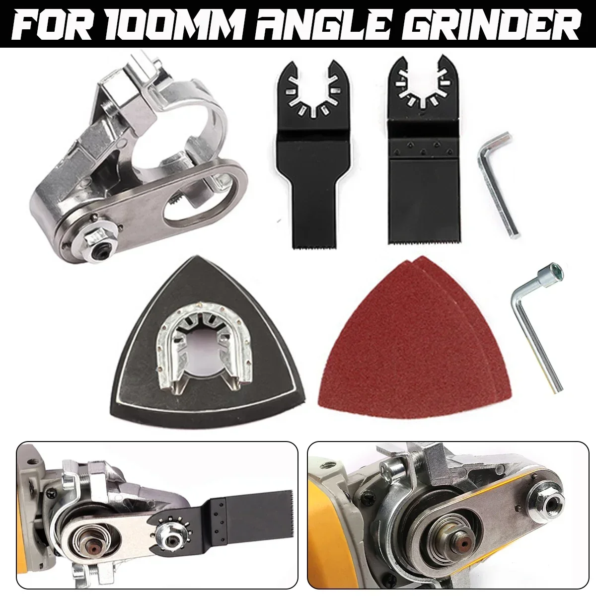 For 100mm Angle grinder Cordless Oscillating Multi Tool Angle grinder conversion tool head