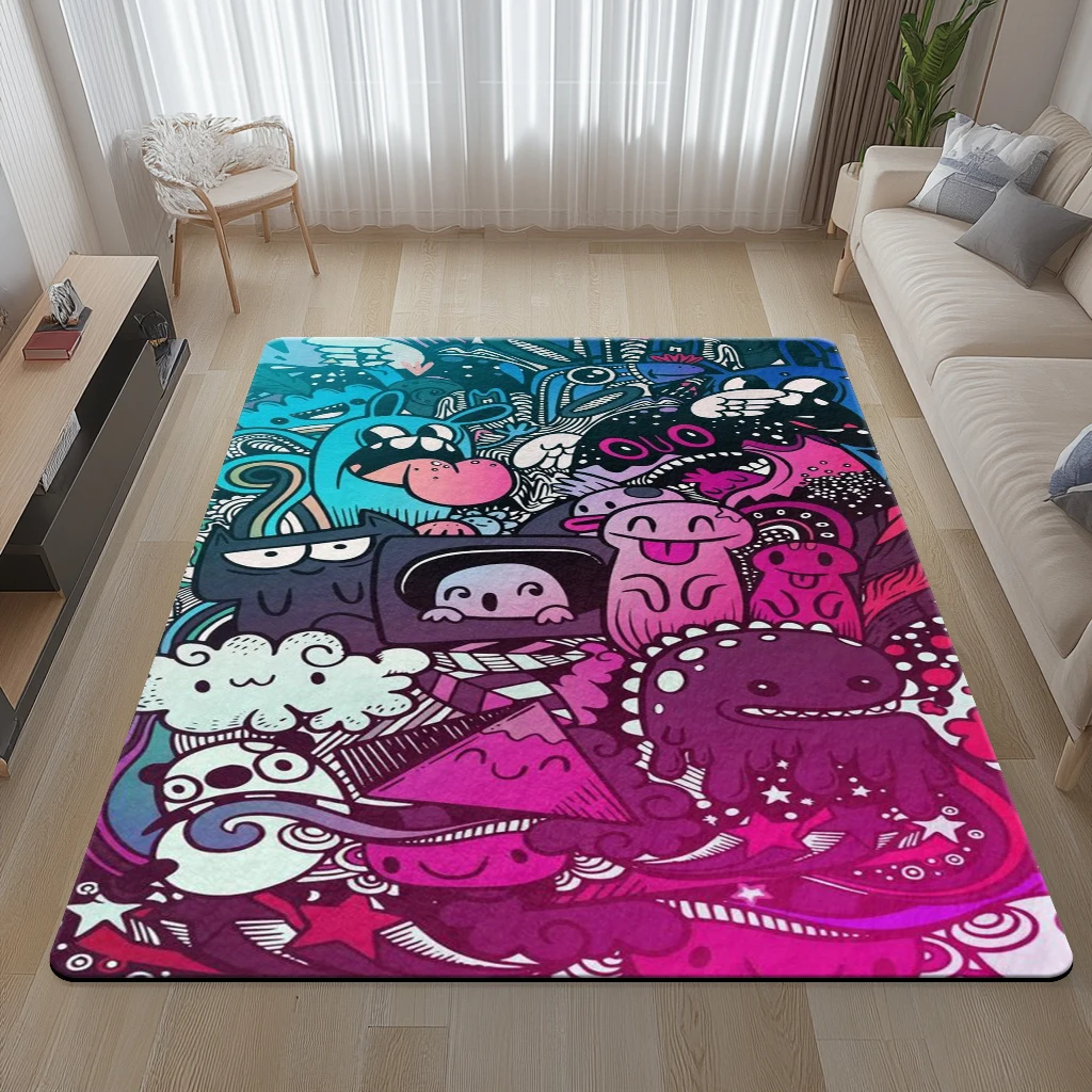Bohemian-Style Outdoor Carpet for Anti-Mold Moisture-Proof and Dirt-Proof Summer Terrace Camping Mats Home Decoration Rugs A319