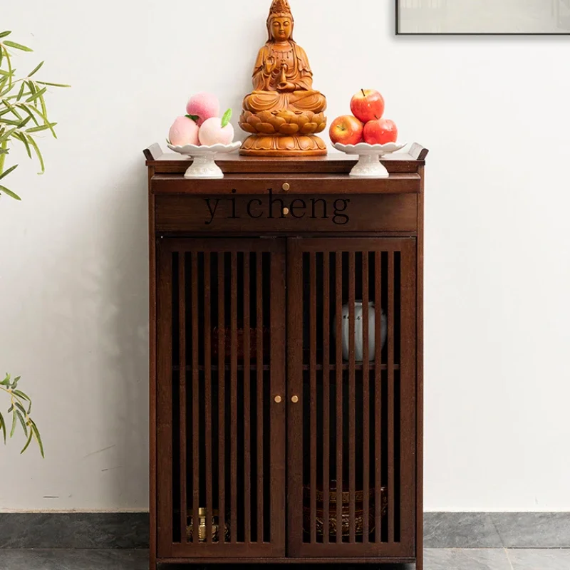 

Home Modern Style God of Wealth Cabinet New Chinese Style Clothes Closet Light Luxury Guanyin Incense Burner Table