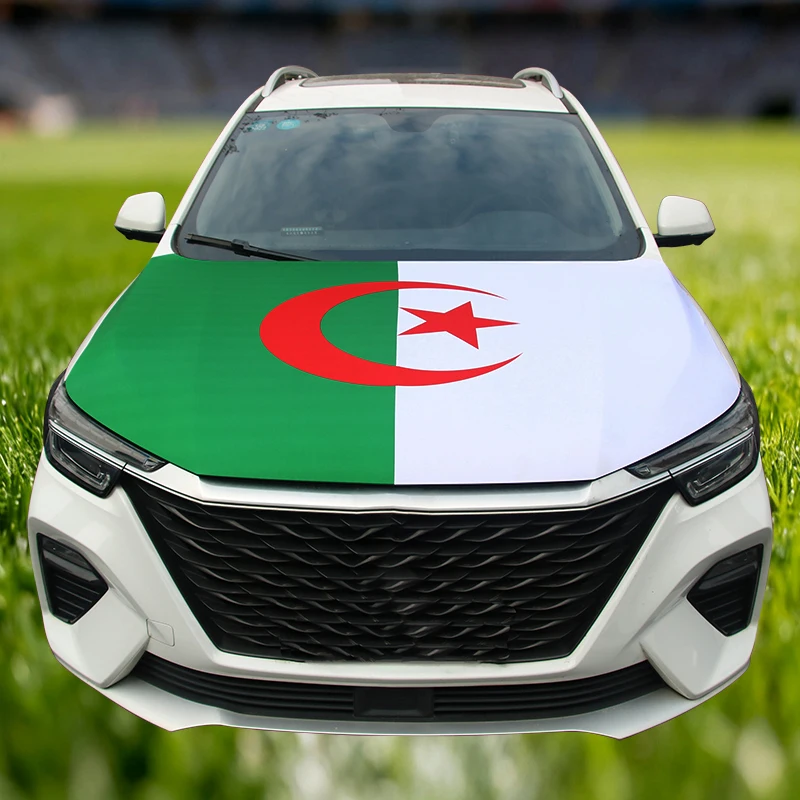 115x160 cm  Algeria Flag Car Hood Cover Decorative Customizable