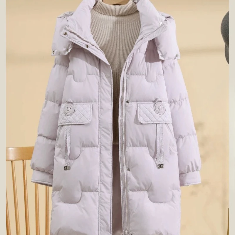 Winter New Down Cotton-padded Clothes Women's Medium and Long Korean Version Loose  Spring and Autumn Warm Cotton-padded Jackets