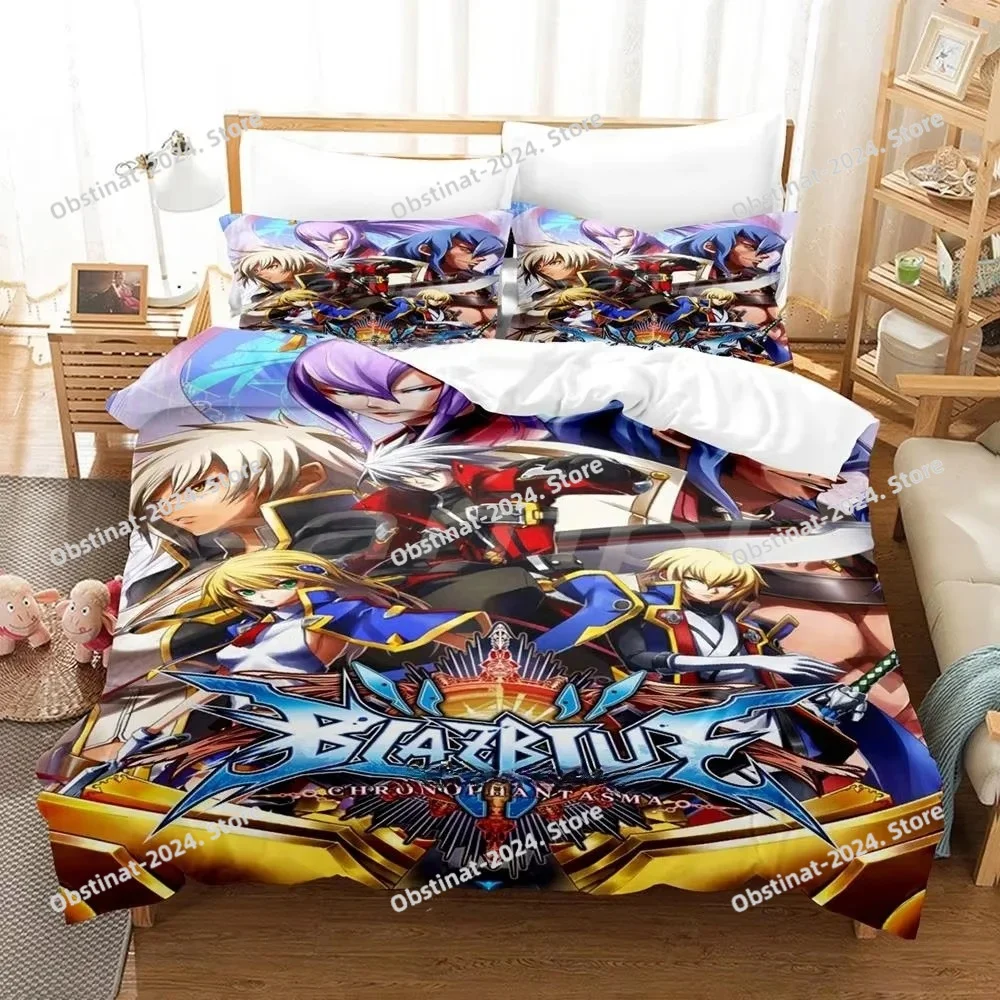 

New Personality 3D Printed Anime Blazblue Bedding Set Cartoons three-piece Set Adult Kid Bedroom Duvet Cover Sets Home Textiles