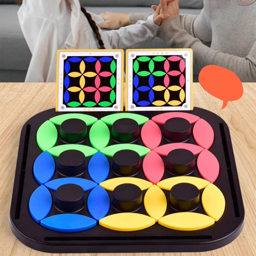 New Table Games Rotating Puzzle Logical Thinking Brain Teasers Board Game Tangram Educational Toys for Kids