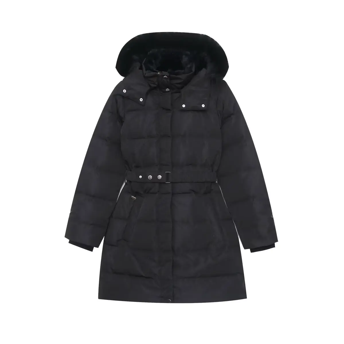 Faionable JNLEAOG Dames dons Jaet Herfst Nieuwe Sle Afneembare capuchon 90% dons Polyestervezel Lange Sve Halflange Rits