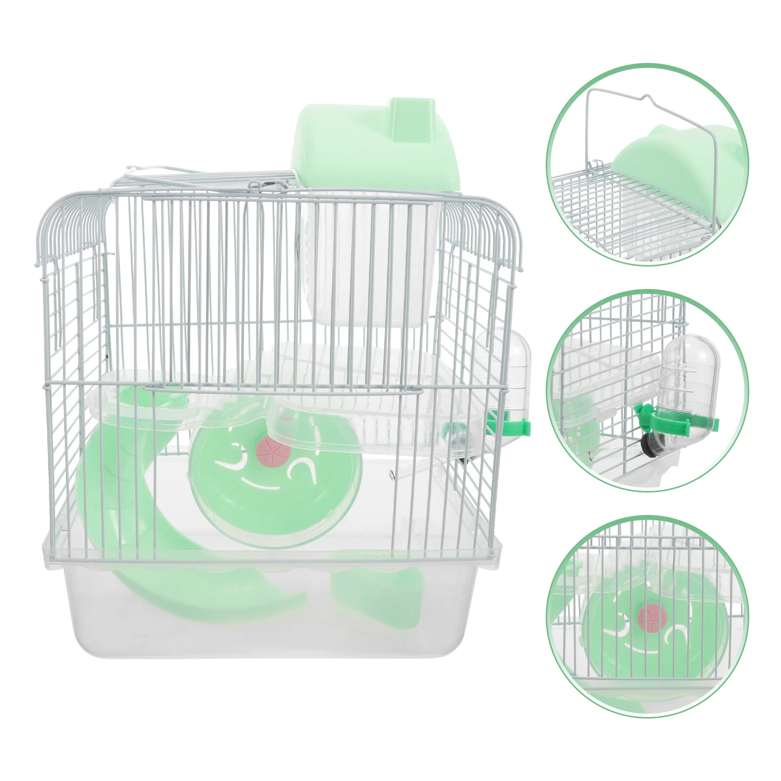 Hamster Cage Pet Villa Dwarf Double-deck Crystal Mouse for Mice Iron Wire Rat Platform Guinea Pig Toys