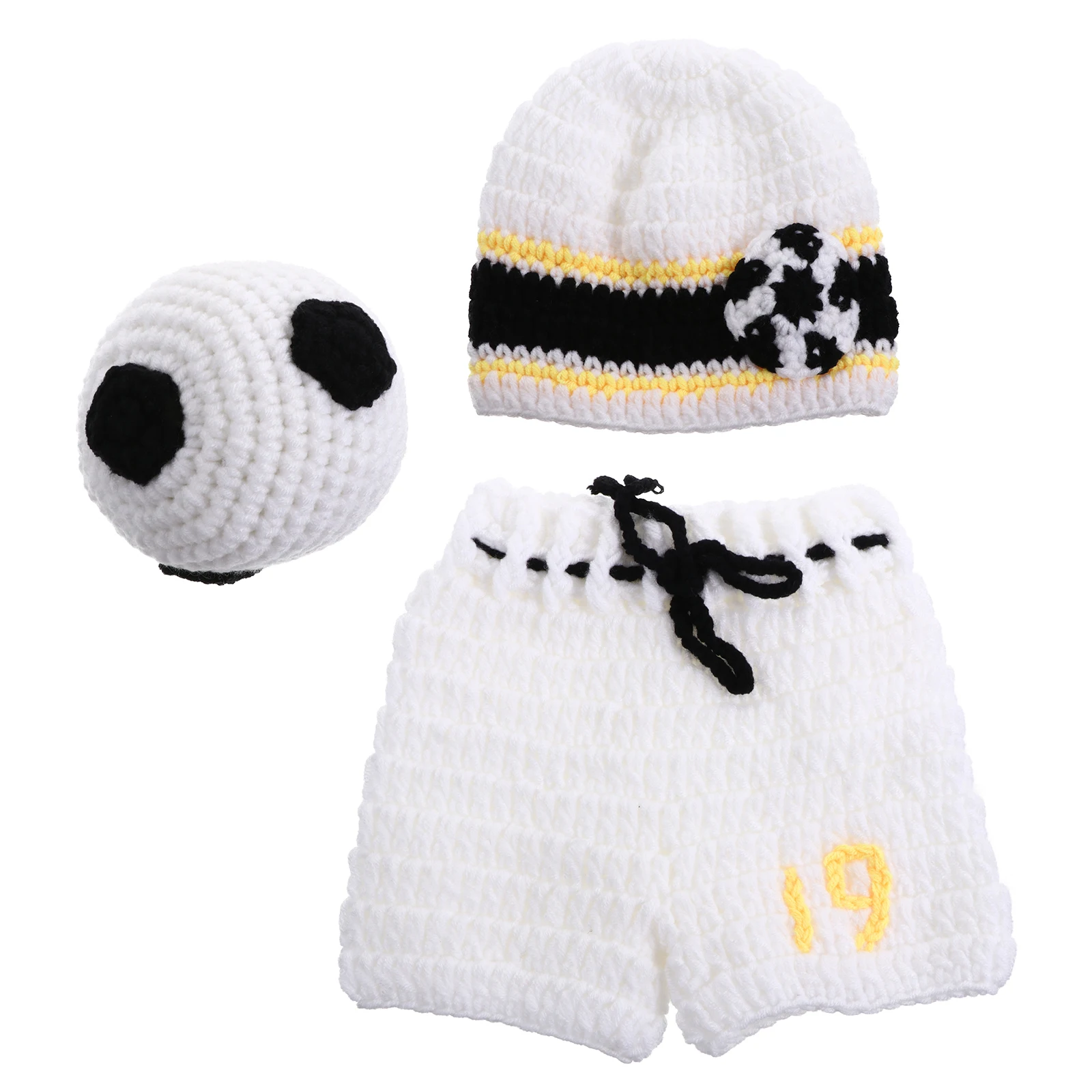 

Newborn Knitted Outfit Set for Baby Shower Gift Football Themed Photo Prop Soft Comfortable Infant Clothing Star At Any Party
