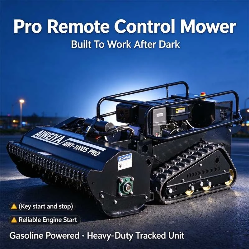 Customized Crawler Electric RC Tracked Lawn Mower, Remote Grass Cutter Robot, Stable Crawler Structure
