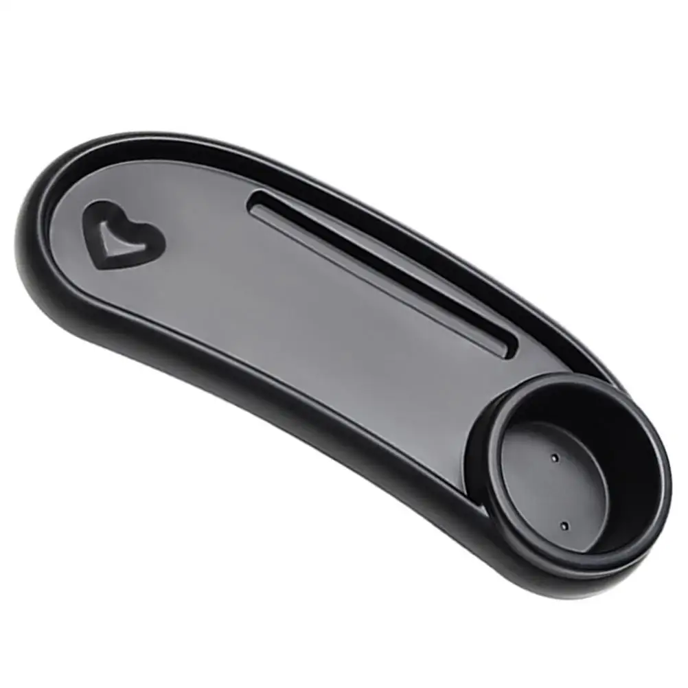 

Dining Plate Handrail Snack Tray Cup Holder Removable Plastic Baby Food Storage Stroller Accessory Black Color Durable Practical