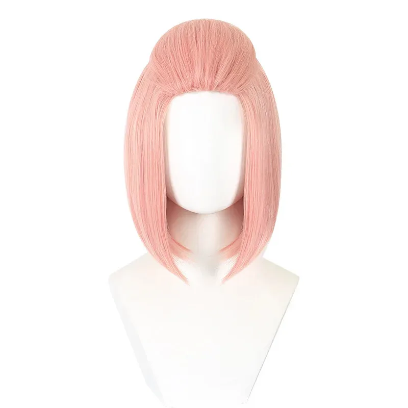 CyPink Haruno Sakura Wig Girls Bob Synthetic Wigs for Costume Cosplay  Anime Comic Con Role Play