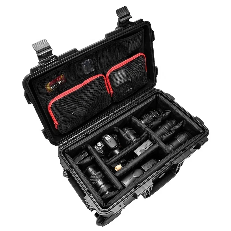 

Custom L212X Photographer Camera Accessories Trolley Case Shockproof Waterproof Hard Camera Case with Padded Dividers