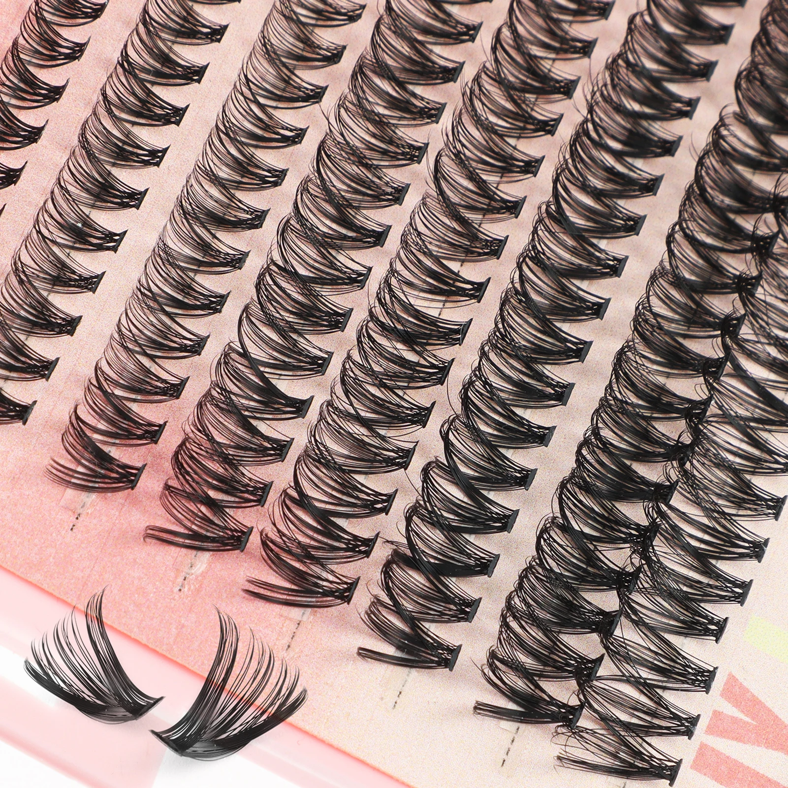 392-600pcs False Eyelashes Extensions DD Curl Clusters Eyelash Cluster  for Beauty Eye Cosplay DIY Makeup