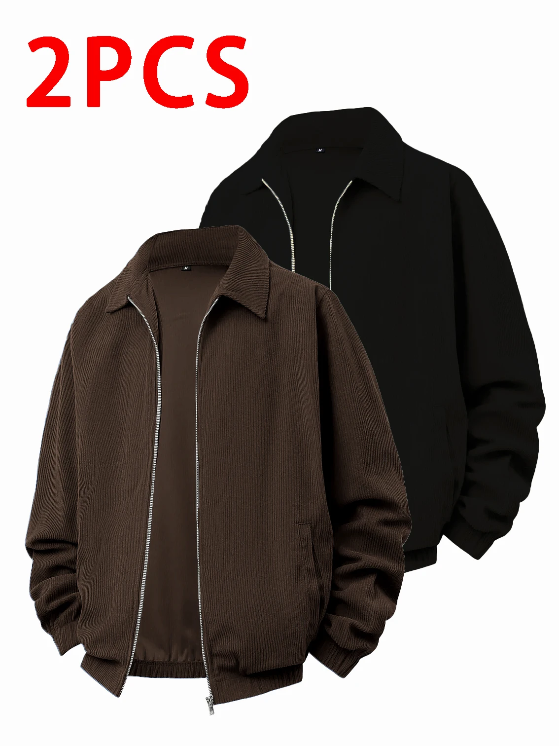 

Men's Corduroy Zipper Jacket Casual Fashionable for Shopping Travel Spring Autumn Outerwear for Outings