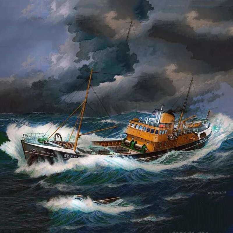 Tránco de pesca del Mar del Norte, Kit de modelo de barco ensamblado de plástico 1/144, modelo de barco ensamblado a mano Universal para adultos, regalo de barco
