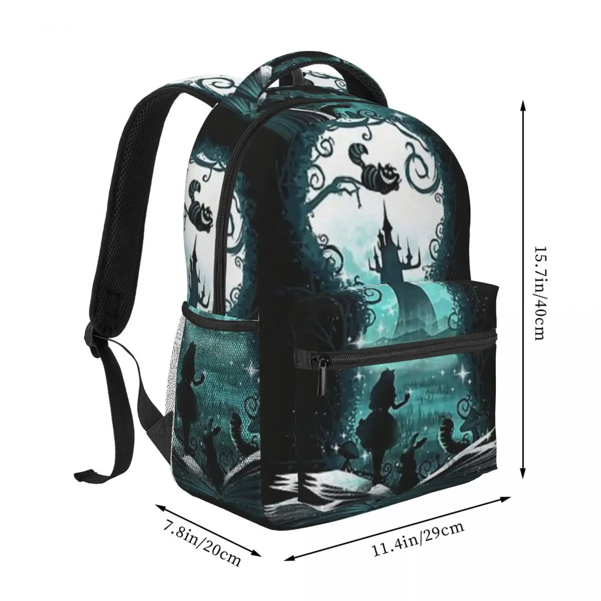 Alice On Wonderland Alice On Wonderlandd กระเป๋าเป้สะพายหลังวัยรุ่น Bookbag นักเรียนโรงเรียนกระเป๋าเดินทาง Rucksack กระเป๋าสะพาย