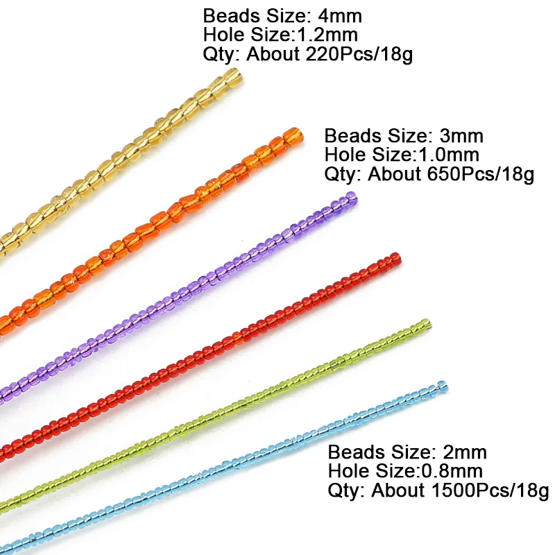 Glass Craft Beads Silver Colour Inside Seed Beads Bracelets Necklace earrings Making Seedbeads For DIY Art Craft 2mm 1500pcs 18g