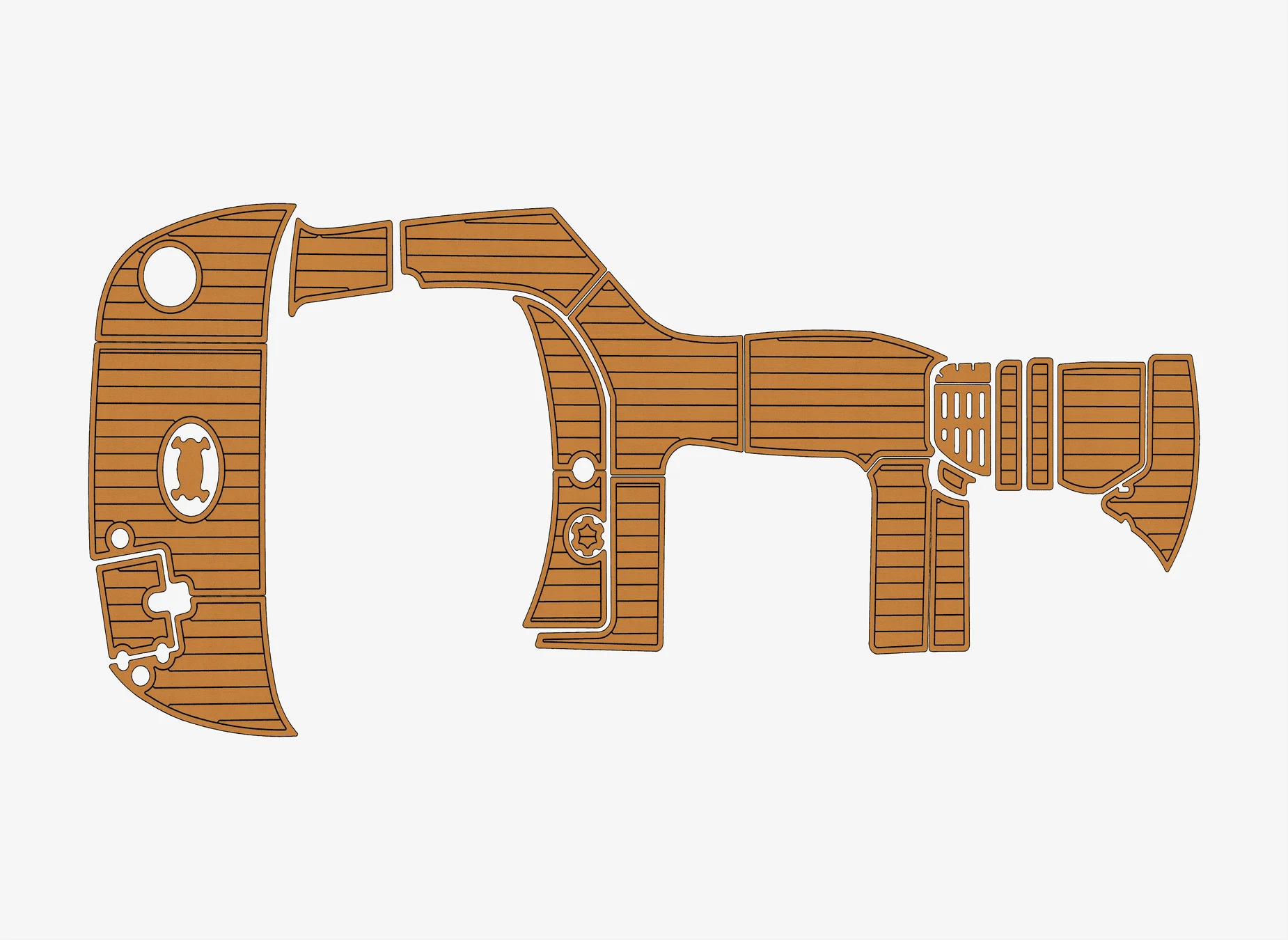 

2008 Crownline 270 CR 1/4 дюйма, 6 мм, пена EVA, нескользящий морской коврик из тикового дерева, настил из ПВХ, оздоровительный ковер, морской пол