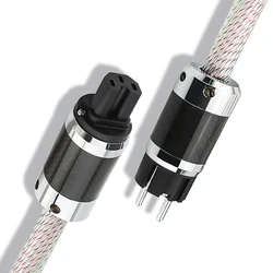 15 rdzeni Nordost Valhalla OFC miedź 7N posrebrzany kabel zasilający ue przewód zasilający z włókna węglowego wtyczka zasilania przewód sieciowy Hifi