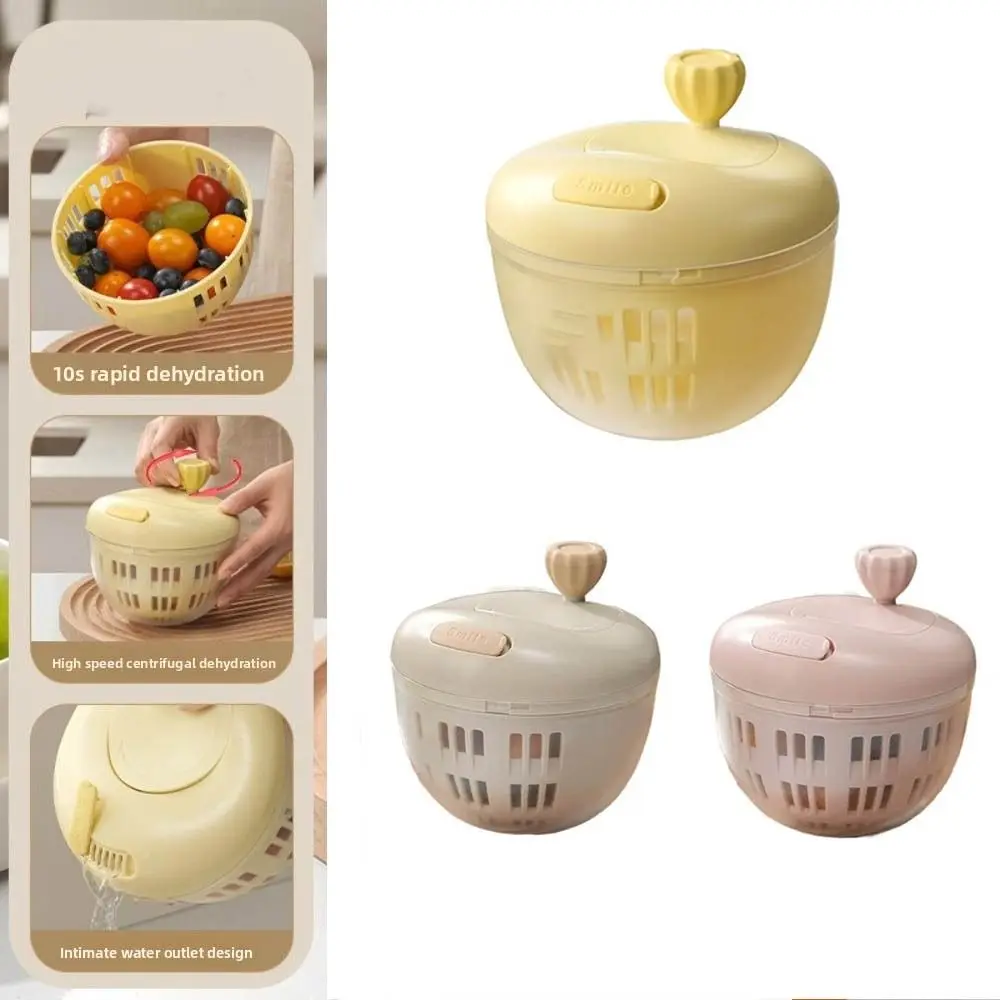 

Drain and Spin Dryer Vegetable Washing Basin Plastic Portable Fruit Vegetable Dehydrator Large Capacity Leakproof