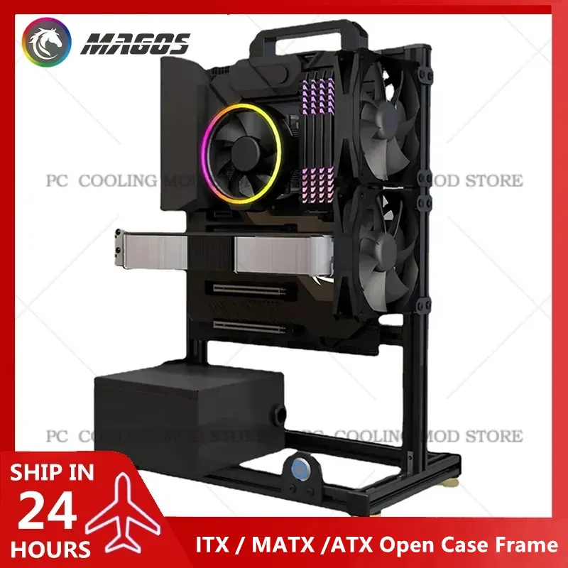 Aluminiowa w pełni otwarta obudowa wspornik ramy płyta główna ITX/MATX/ATX, pionowa obudowa komputera PC chłodzenie wodne Gamer szafka DIY