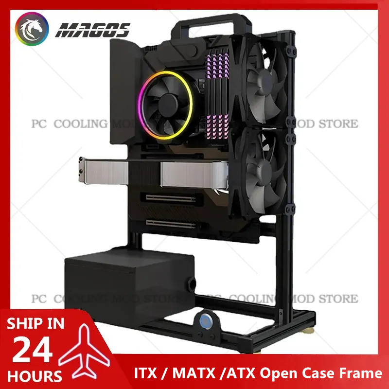 Aluminum Fully Open Case Frame Support ITX / MATX /ATX Motherboard,Vertical Computer Housing PC Water Cooling Gamer DIY Cabinet