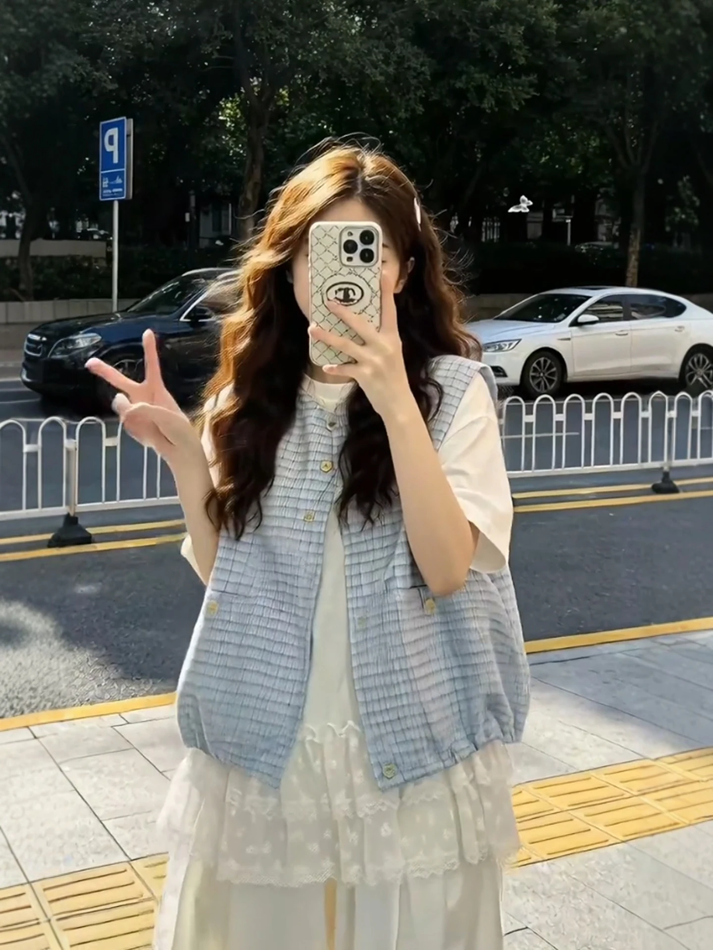 Summer Lace Crop Top Tank Vest Wide Leg Pants Korean Style Three Piece Set Women plus Size Fashion Casual Wear Polyester - view 3