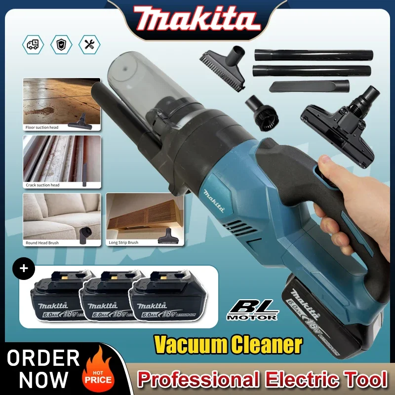 Makita Cordless Handheld Vacuum Cleaner for Home and Car Ideal for Hardwood and Carpet Floors For 18V Battery
