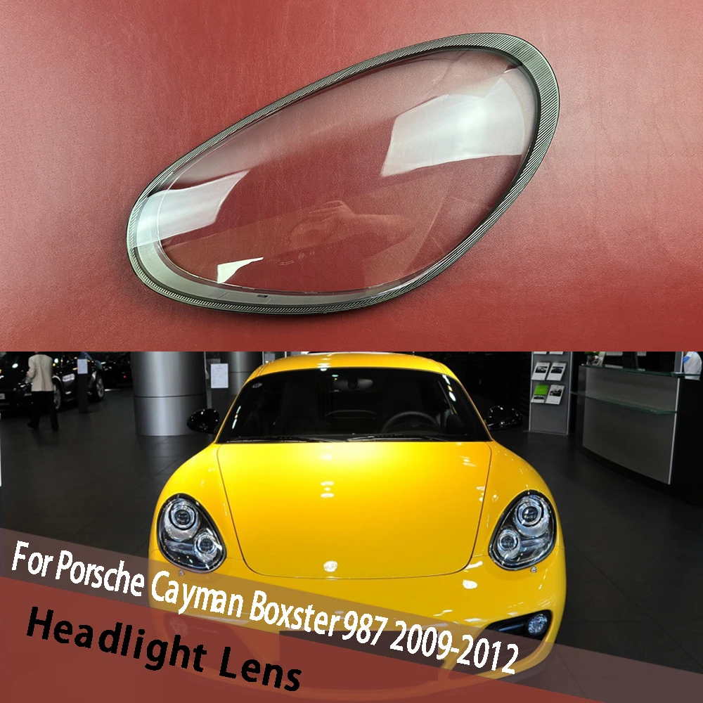 

For Porsche Cayman Boxster 987 2009-2012 Headlamp Shade Transparent Mask Shade Cover Lens Lampshade Headlight Shell Plexiglass