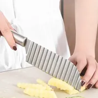 2025 New Potato Chip Slicer Dough Vegetable Fruit Crinkle Wavy Slicer Knife Potato Cutter Chopper French Fry Maker Tools