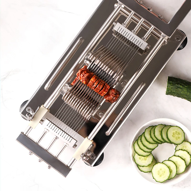 핸드 푸시 4mm 베이컨 오이 감자 과일 절단 슬라이싱 기계 스테인레스 스틸 야채 블레이드 슬라이서 커터