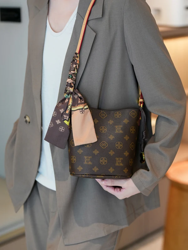 

Laid-ba Роскошная сумка-ведро в стиле ретро, большая вместительная модная сумка на одно плечо, простая женская сумка через плечо