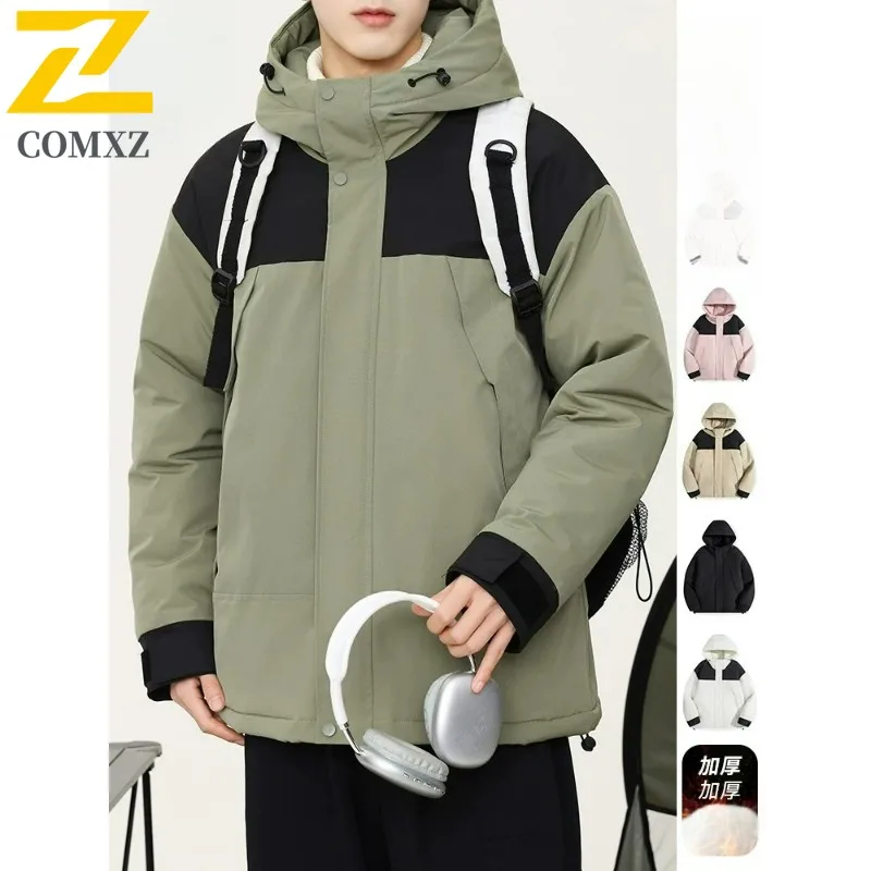 

COMXZ Men Winter Coat Fashion Hooded Outdoor Mountaineering Thick Warm Parka All-Purpose Everyday Style Lightweight Clothing