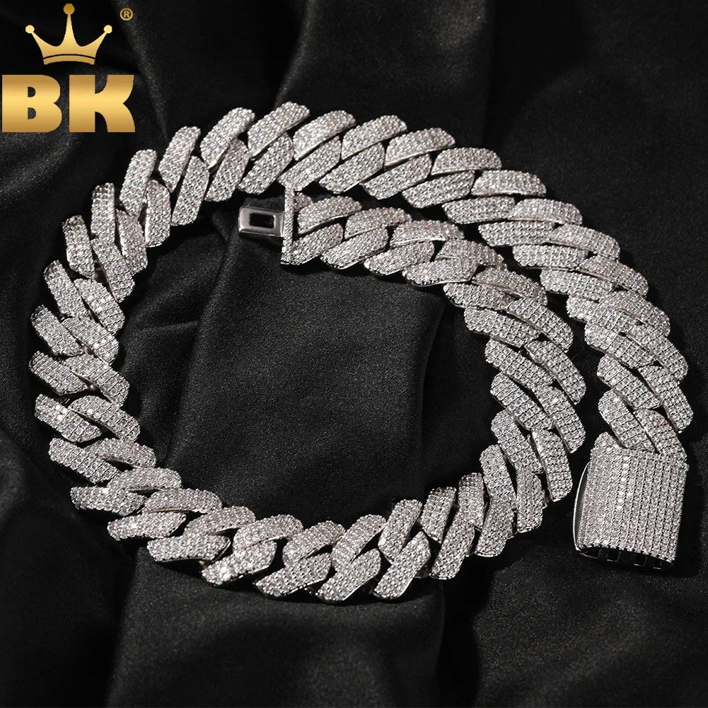 

TBTK 20mm Big Heavy Cuban Chain Micro Paved 3 rows Cubic Zirconia Prong Setting Link Choker Necklace Hiphop Punk Jewelry