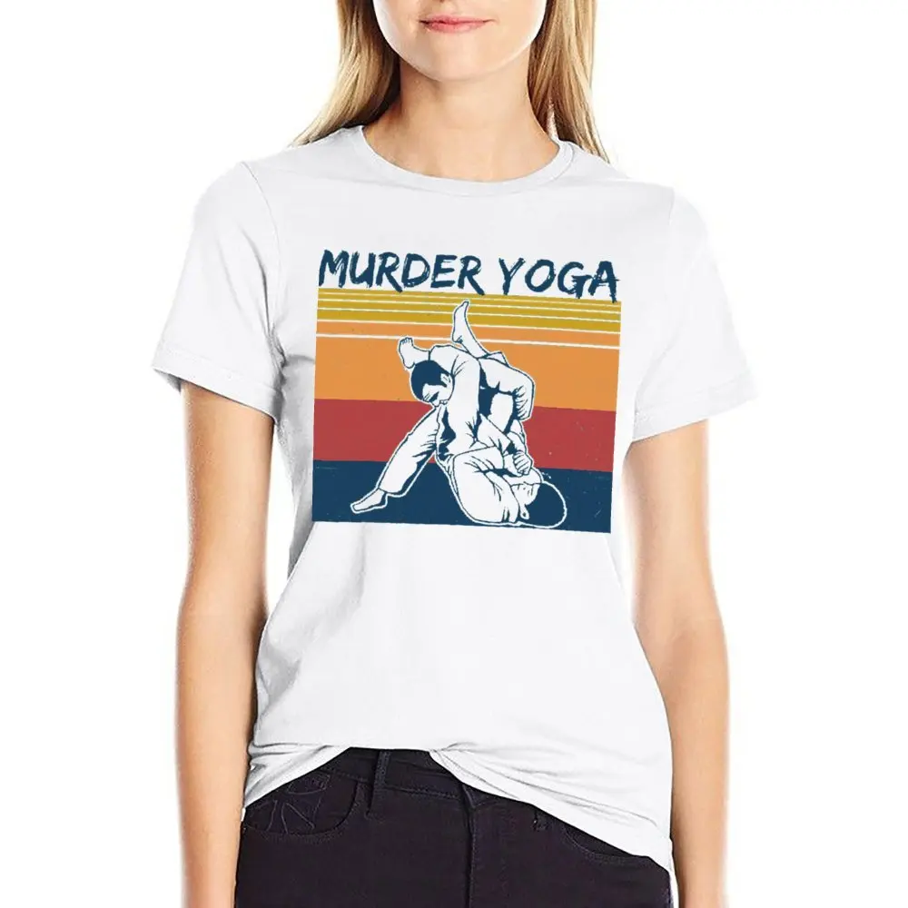 Brazilian Jiu Jitsu Funny Murder Yoga Vintage T-shirt Fresh Campaign Tees Top Quality Aactivity Competition Humor Graphic