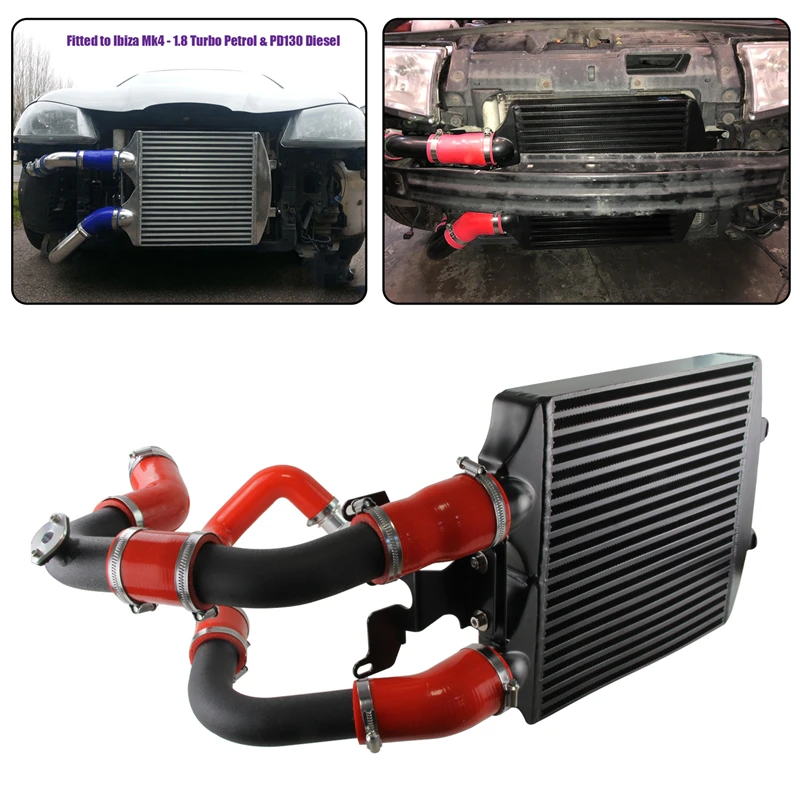 Uprated Front Mounted Intercooler Kit For Seat Ibiza Mk4 Fabia VRS PD130 VW Polo GTI 02-08 Black/Blue/Red