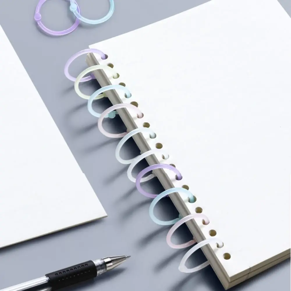 10/15/32Pcs Plastic Ring Binder 15/20/25mm DIY Albums Circle King Ring Opening Loose-leaf Book Hoops Office Binding Supplies