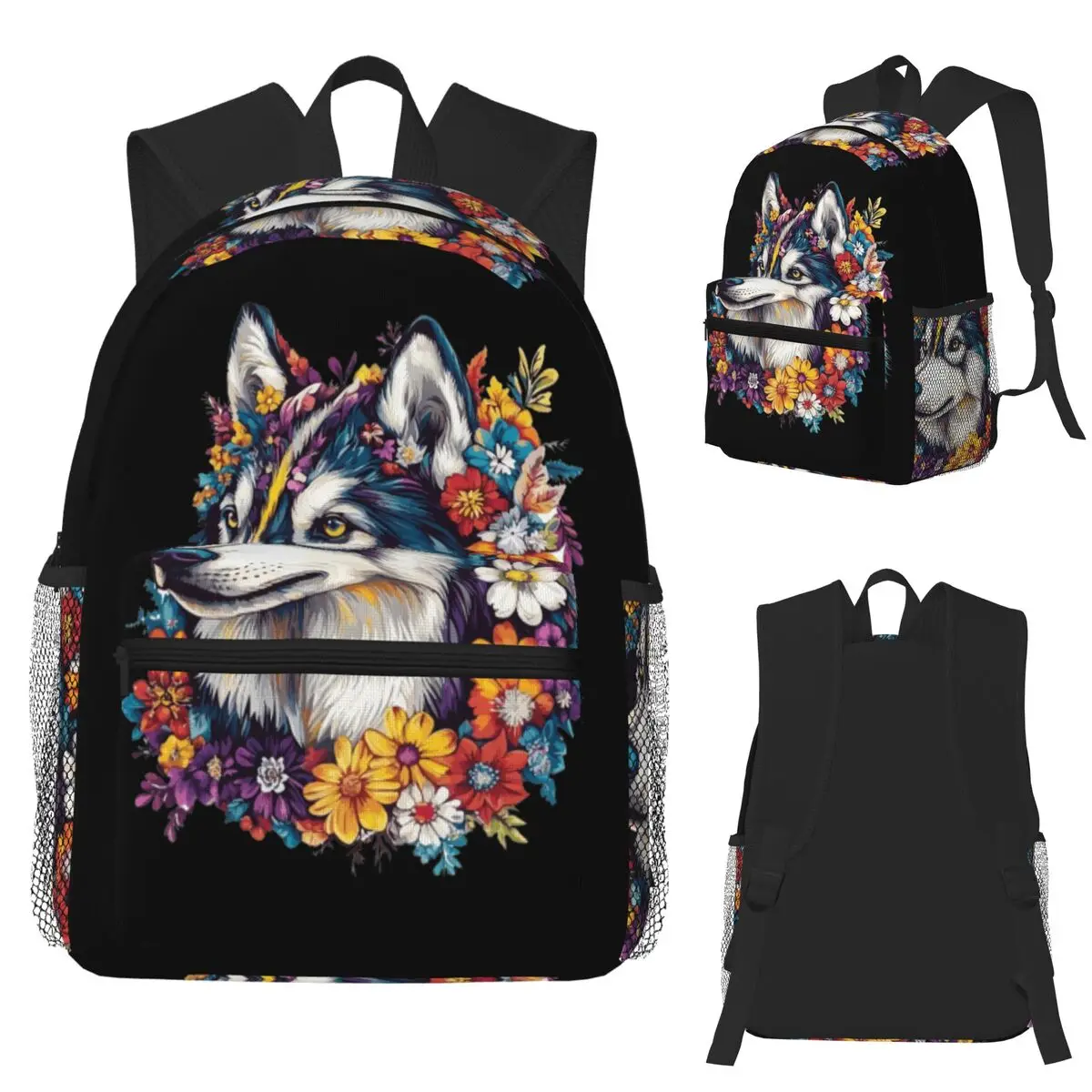 

Husky Student Backpack School Bag Hiking Travel Daypack for Boys Girls Fashion Bookbag Shoulder Bags