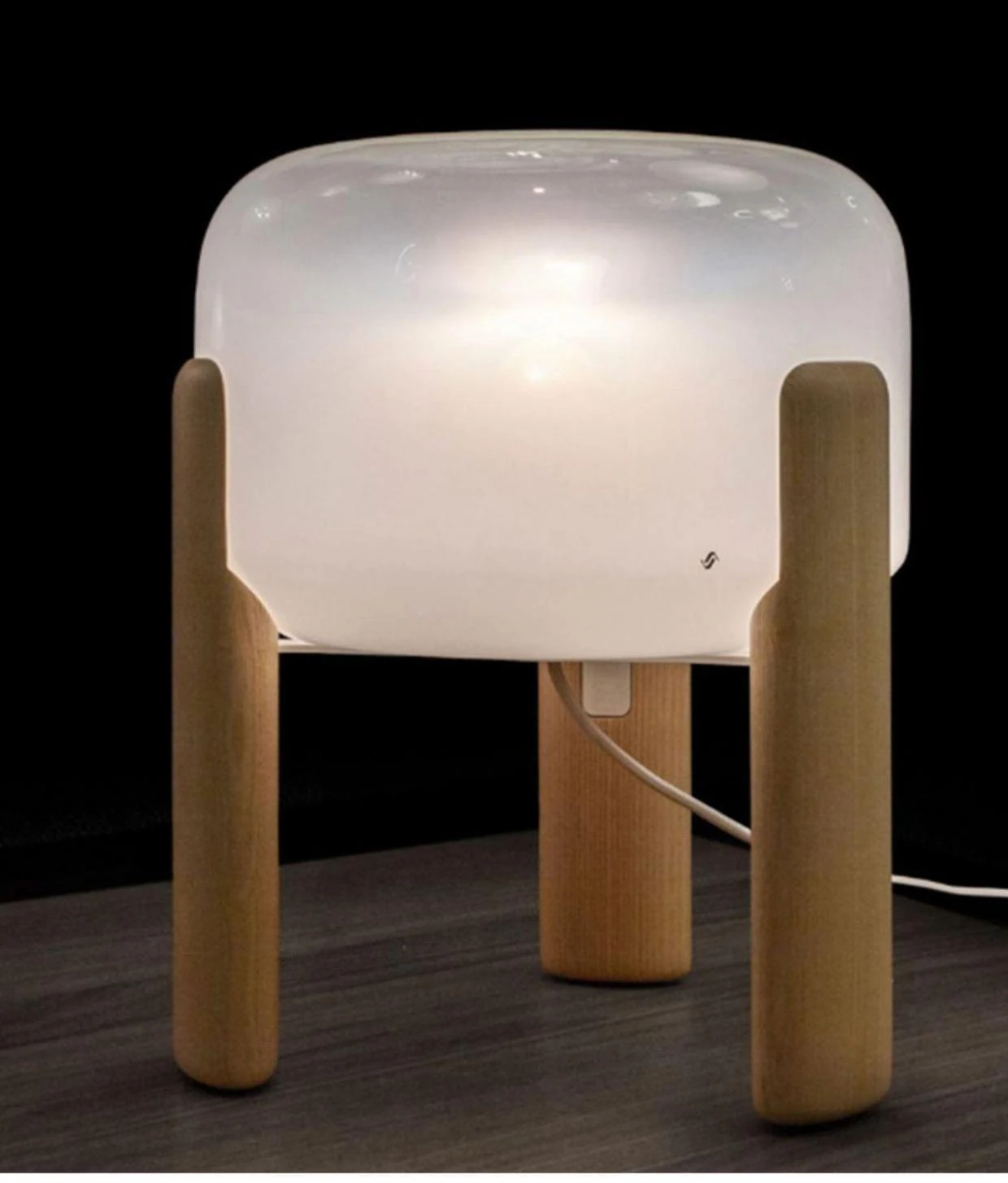 LED Table Lamp For Bedroom Bedside Home Decoration Morden Nodic Design Wood Body And Glass Lampshade E27 Floor Lamp