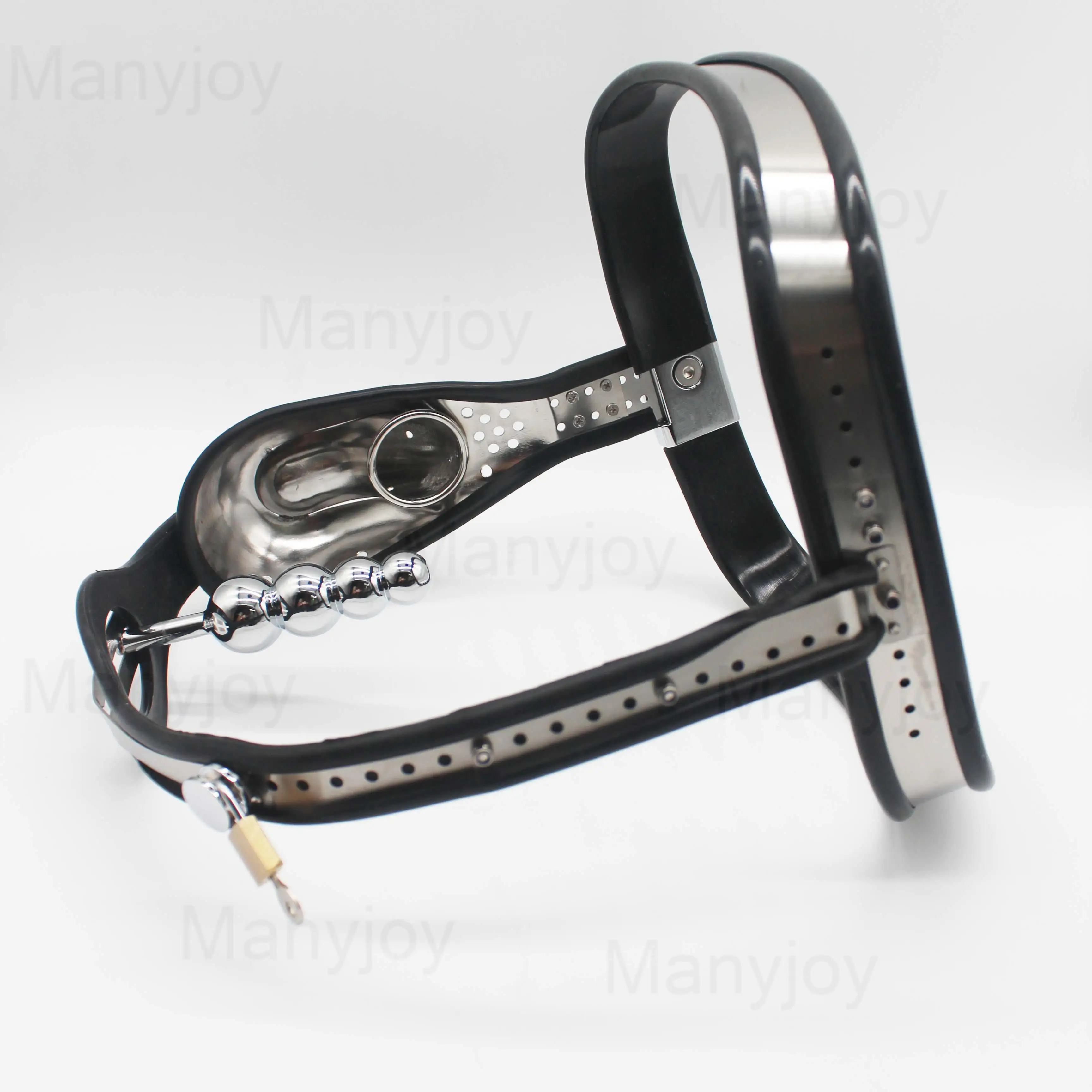 Stainless Steel Male Chastity Belt T-type Adjustable Curved Belt Underwear Anal Plug Device BDSM Bondage Belt Sex Toys for Men