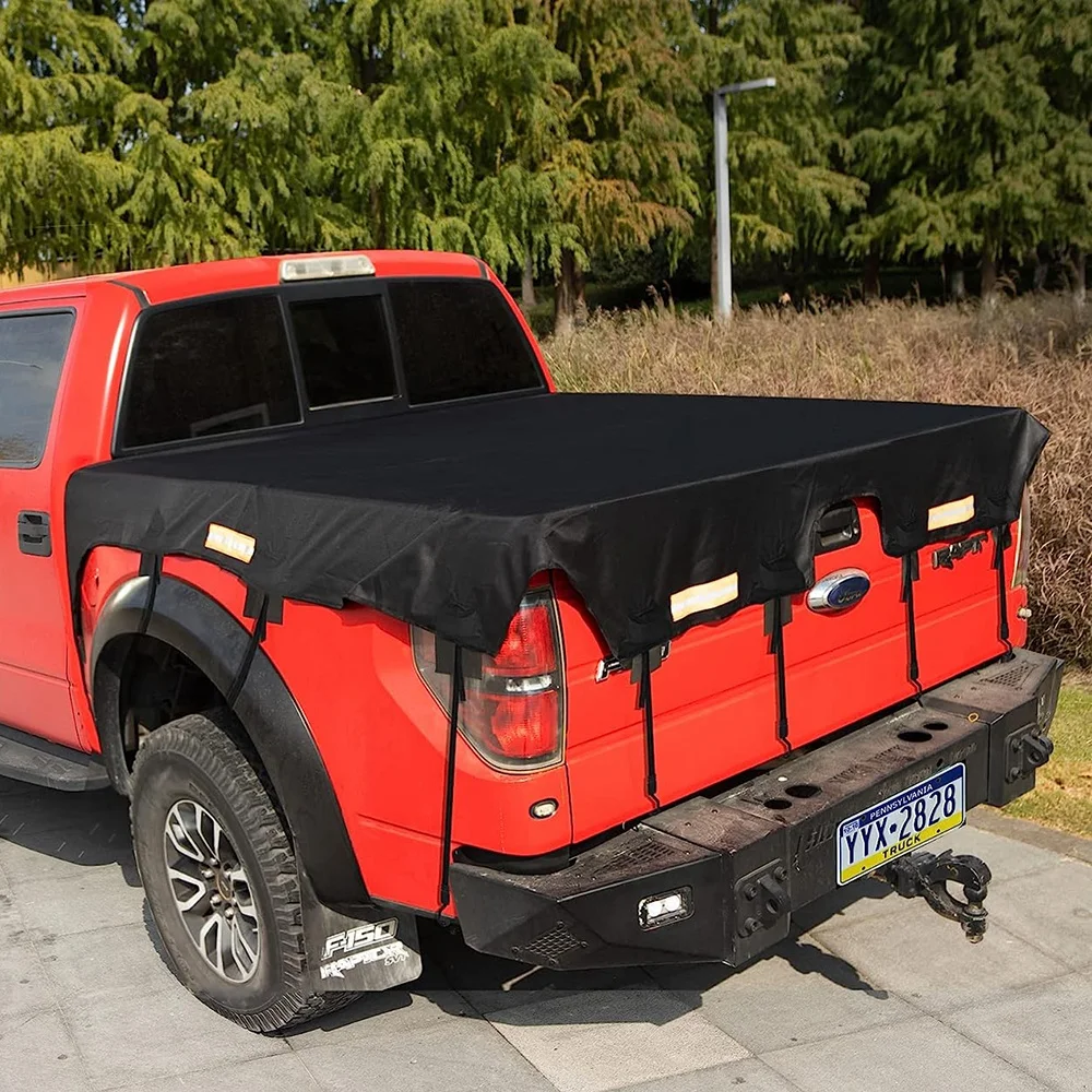 

Чехол на кровать пикапа для Ford F150/F250 Silverado/Sierra Ram Tundra, чехол на кровать для грузовика с банджи-ремнями, чехол на брезент для грузовых автомобилей