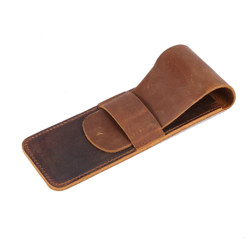 กระเป๋าเก็บดินสอหนังทำมือ2X กระเป๋าใส่ปากกาหมึกซึมหนังวัวอุปกรณ์เสริมย้อนยุควินเทจสำหรับการเดินทางวารสาร