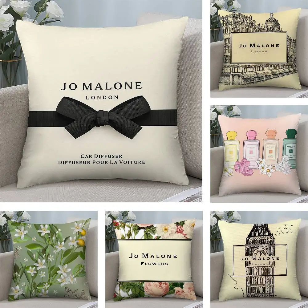 J_Jo M_Malone LOGO Pillow Case Plush Fabric Soft  Pillowcase Double Sided Print Cushion Cover Household Gifts