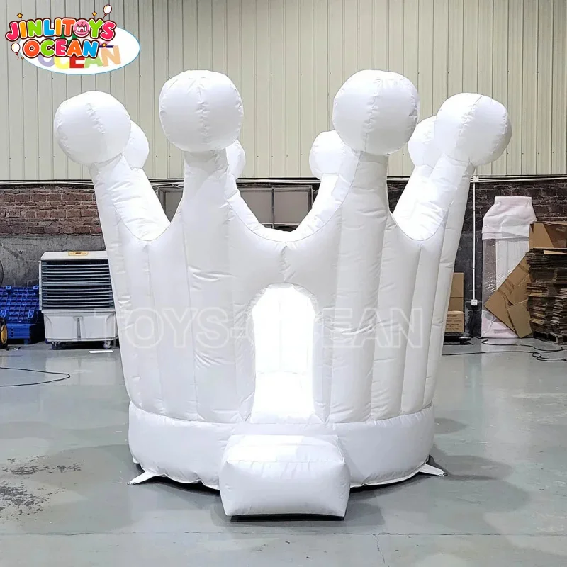 Best Selling Crown Castle White Bounce House Commercial Inflatable Bouncer, Perfect for Backyard Events and Parties