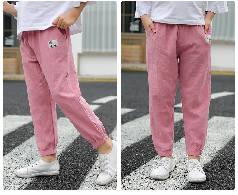 Mückensichere Kinderhose aus Reiner Baumwolle Sommerliche Dünne und Lockere Kinder-Laternenhose Lässige Hosen für Jungen und Mädchen – Detail 13