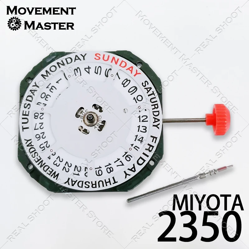 2350 Quartz Watch Movement Replacement Parts 3 Hands Day at 12 Date at 3 High Precision Watch Accessories Battery Included