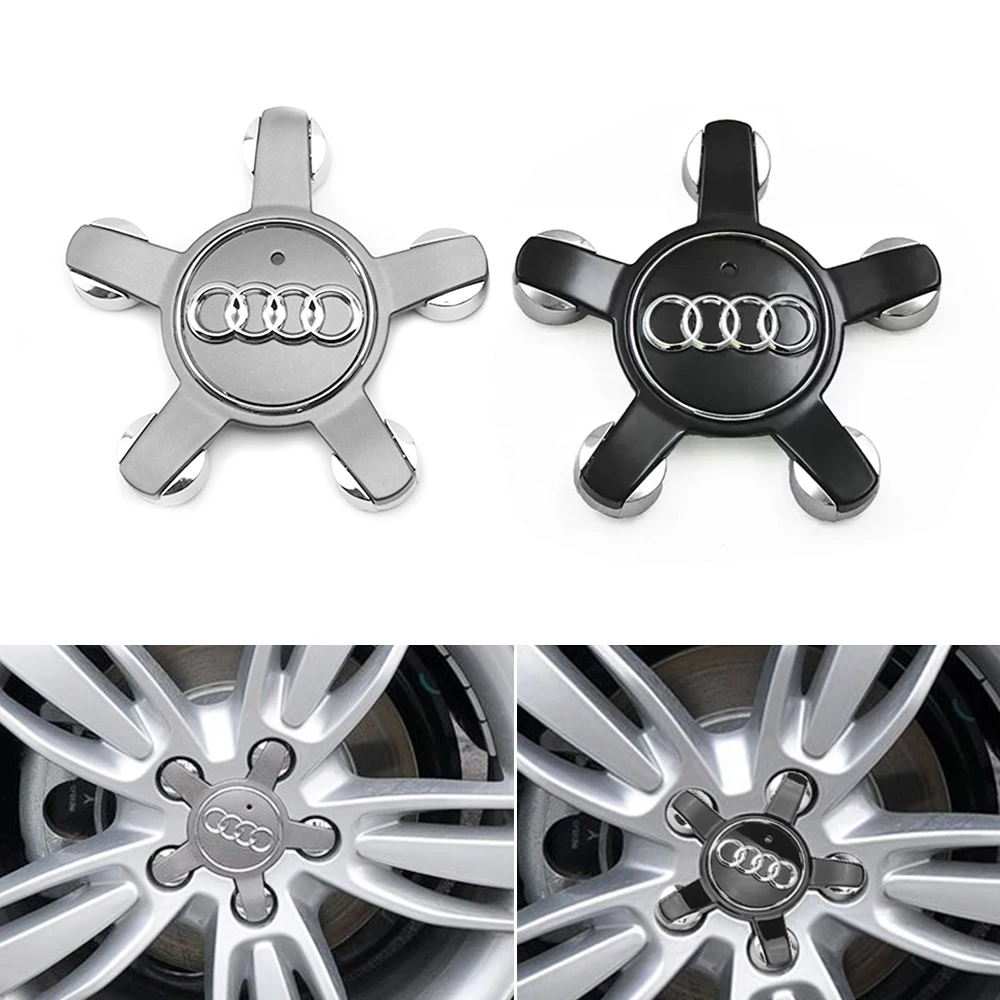 4pcs/set Concave 135mm Wheel Center Hub Caps Badge for Audi A3 A4 A5 A6 S3 SQ5 8R0601165