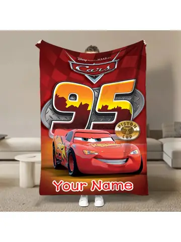 개인화 된 사용자 정의 이름 담요 디즈니 자동차 인쇄 담요 소파 침대 커버 담요 생일 어린이 성인 선물에 적합