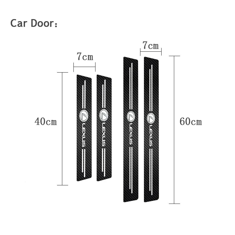 4Pcs Car Door Sill Stickers Anti Scratch Protection Accessories For Lexus ES RX NX LS UX LM LX GX LC RZ IS CT GS RC HS SC TX LBX